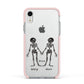 Romantic Skeletons Personalised Apple iPhone XR Impact Case Pink Edge on Silver Phone