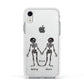 Romantic Skeletons Personalised Apple iPhone XR Impact Case White Edge on Silver Phone