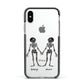 Romantic Skeletons Personalised Apple iPhone Xs Impact Case Black Edge on Silver Phone