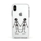 Romantic Skeletons Personalised Apple iPhone Xs Impact Case White Edge on Silver Phone