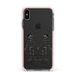 Romantic Skeletons Personalised Apple iPhone Xs Max Impact Case Pink Edge on Black Phone