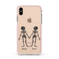 Romantic Skeletons Personalised Apple iPhone Xs Max Impact Case Pink Edge on Gold Phone