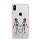 Romantic Skeletons Personalised Apple iPhone Xs Max Impact Case Pink Edge on Silver Phone
