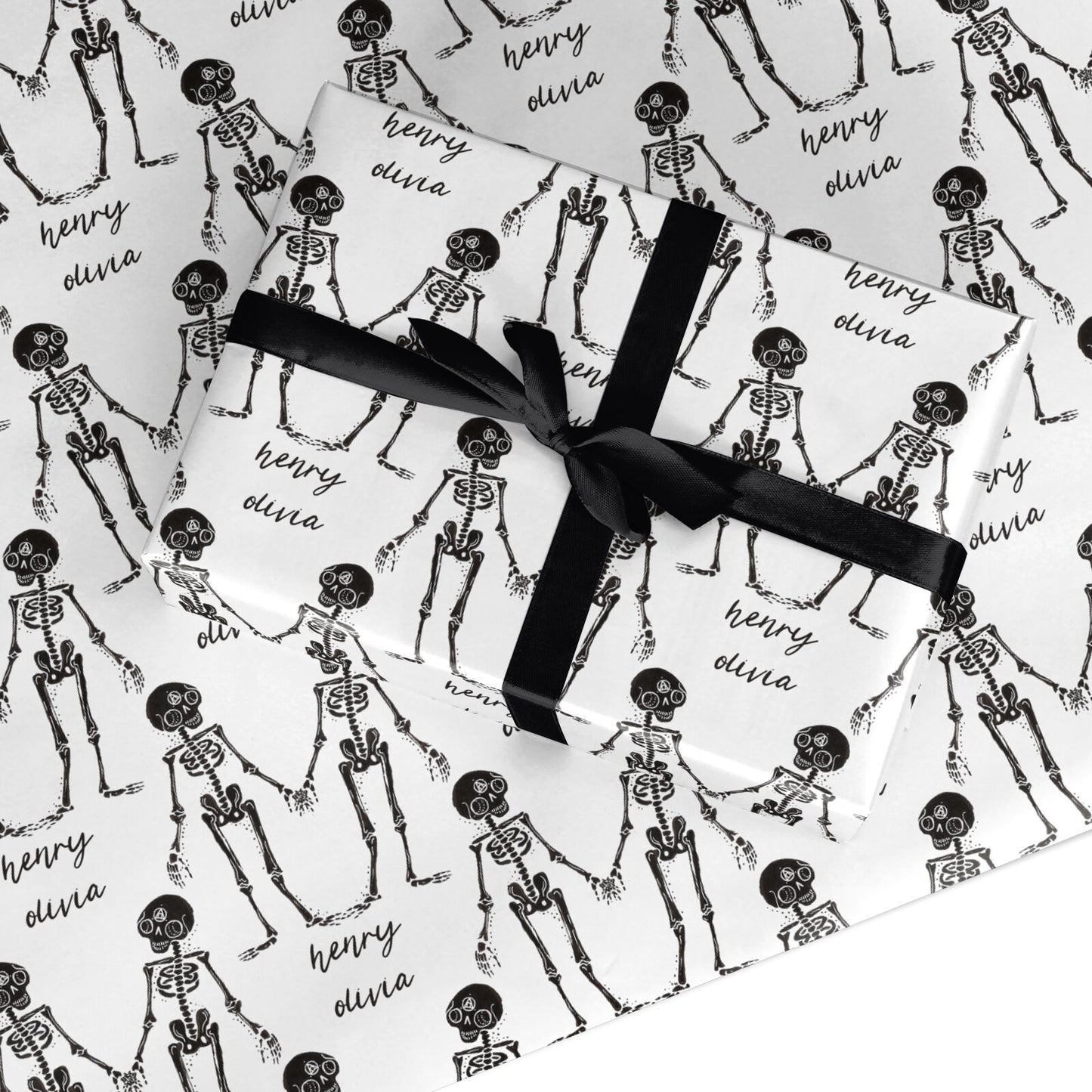Romantic Skeletons Personalised Custom Wrapping Paper