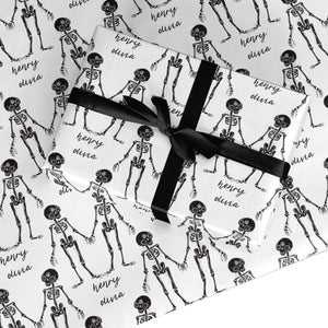 Romantic Skeletons Personalised Wrapping Paper