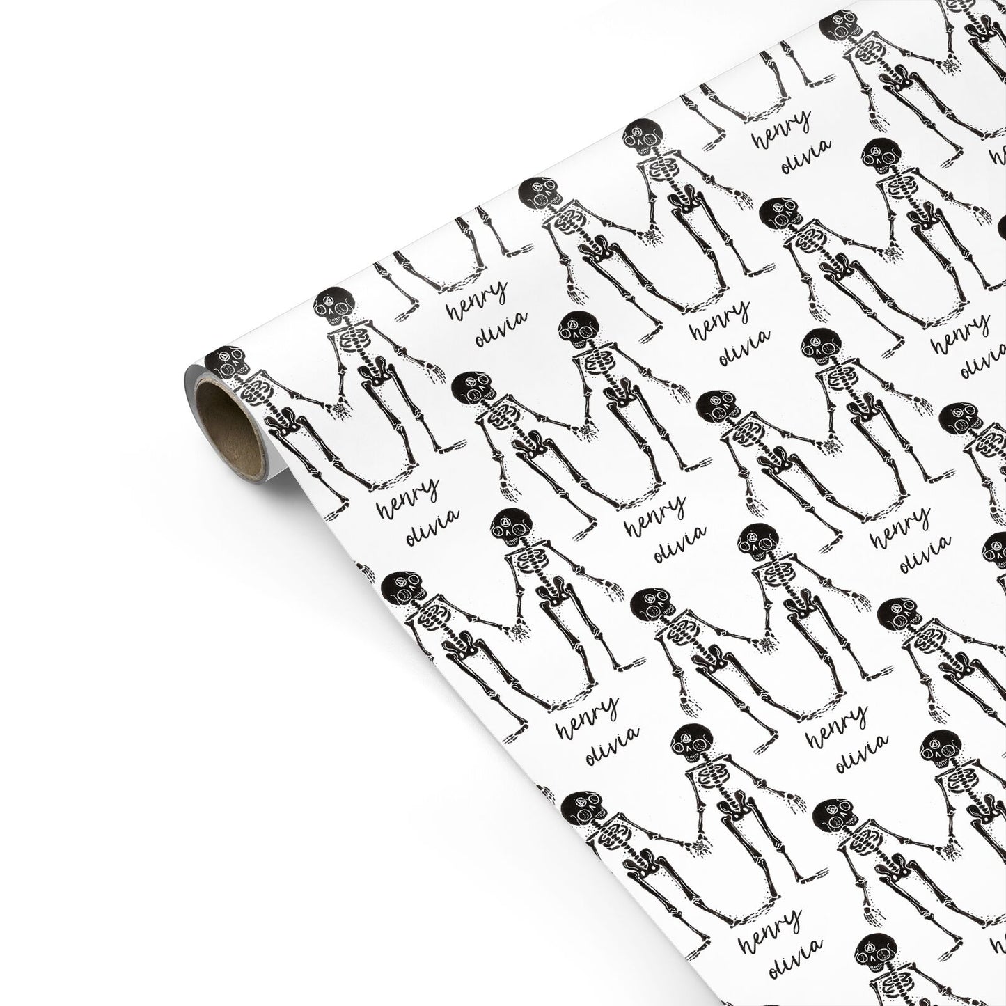 Romantic Skeletons Personalised Personalised Gift Wrap