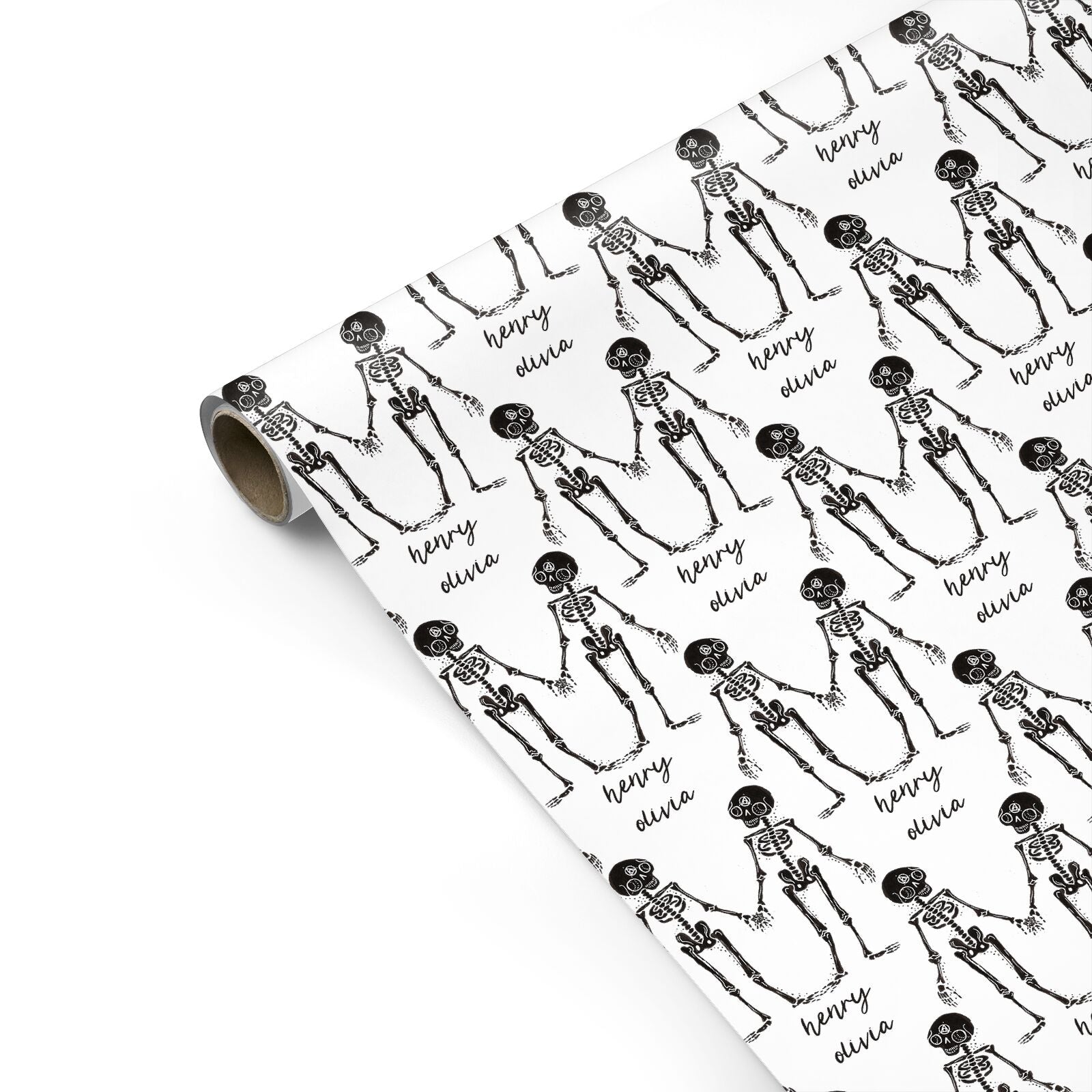 Romantic Skeletons Personalised Personalised Gift Wrap