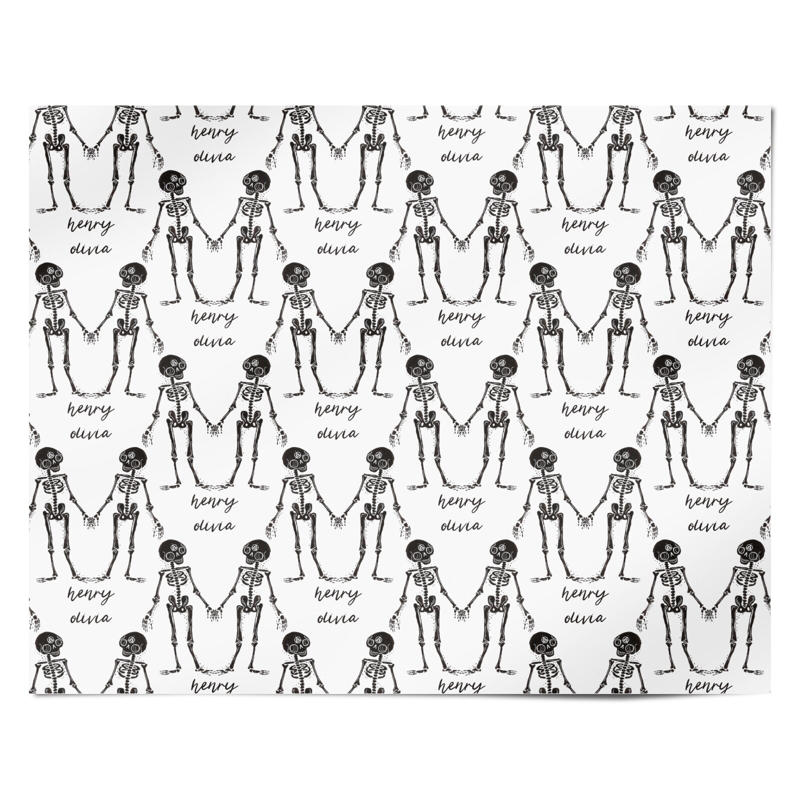 Romantic Skeletons Personalised Personalised Wrapping Paper Alternative