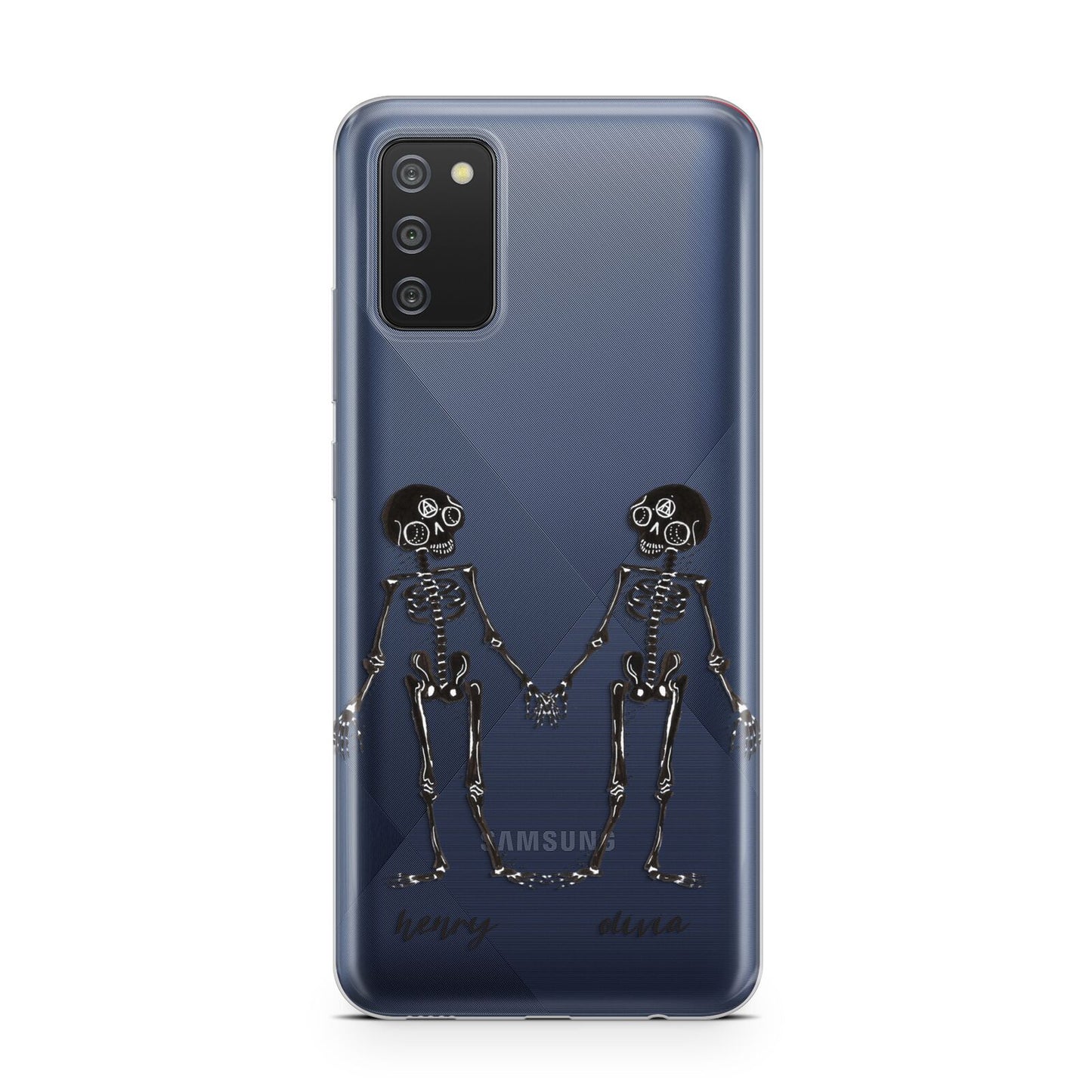 Romantic Skeletons Personalised Samsung A02s Case