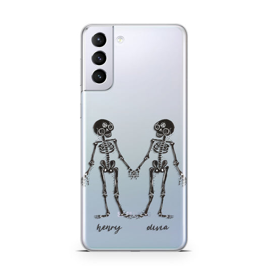 Romantic Skeletons Personalised Samsung S21 Plus Phone Case