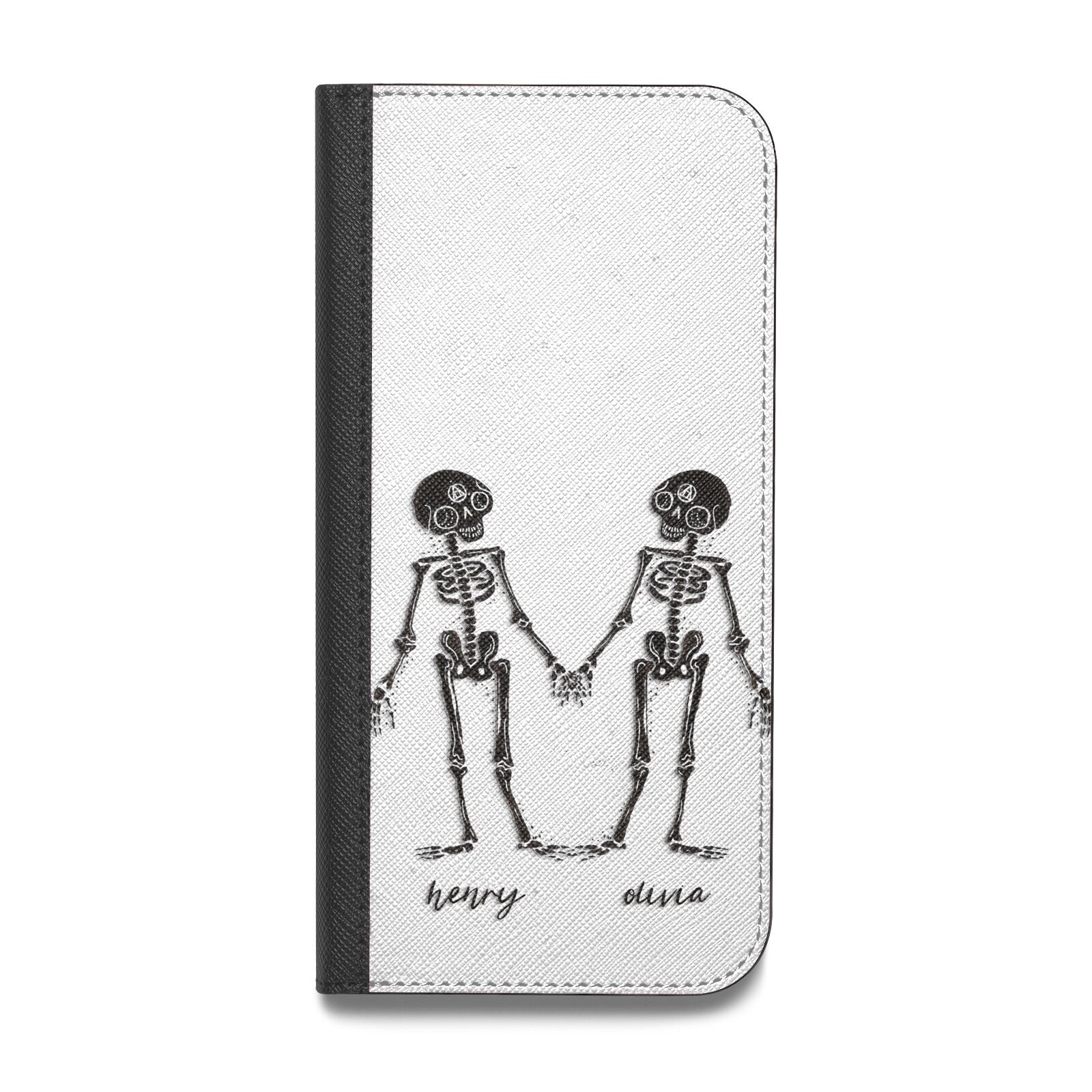 Romantic Skeletons Personalised Vegan Leather Flip Samsung Case
