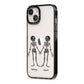 Romantic Skeletons Personalised iPhone 13 Black Impact Case Side Angle on Silver phone