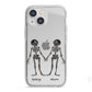 Romantic Skeletons Personalised iPhone 13 Mini TPU Impact Case with White Edges