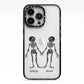 Romantic Skeletons Personalised iPhone 13 Pro Black Impact Case on Silver phone