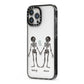 Romantic Skeletons Personalised iPhone 13 Pro Max Black Impact Case Side Angle on Silver phone