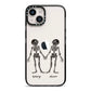 Romantic Skeletons Personalised iPhone 14 Black Impact Case on Silver phone