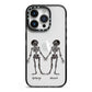 Romantic Skeletons Personalised iPhone 14 Pro Black Impact Case on Silver phone