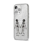 Romantic Skeletons Personalised iPhone 14 Pro Max Glitter Tough Case Silver Angled Image