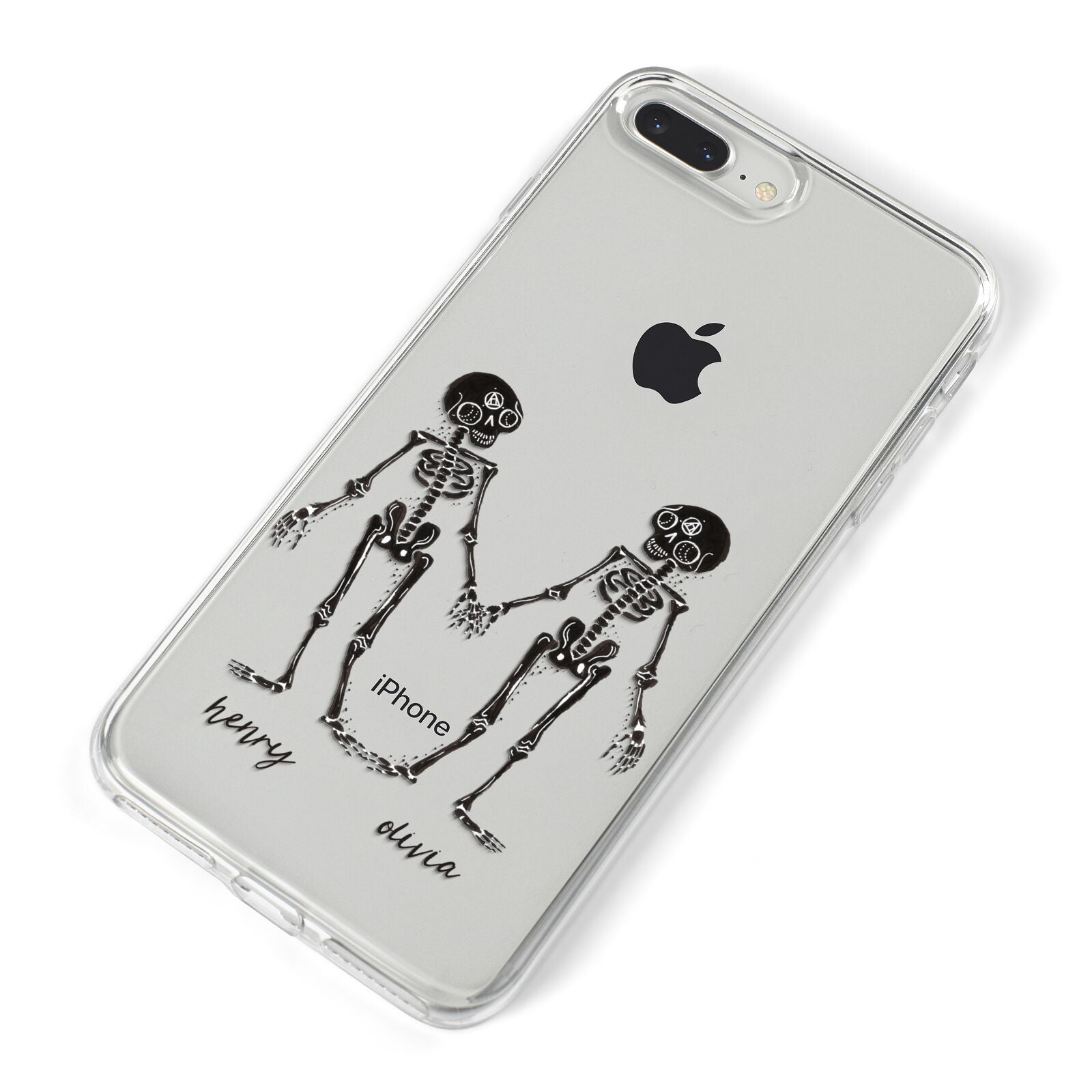 Romantic Skeletons Personalised iPhone 8 Plus Bumper Case on Silver iPhone Alternative Image
