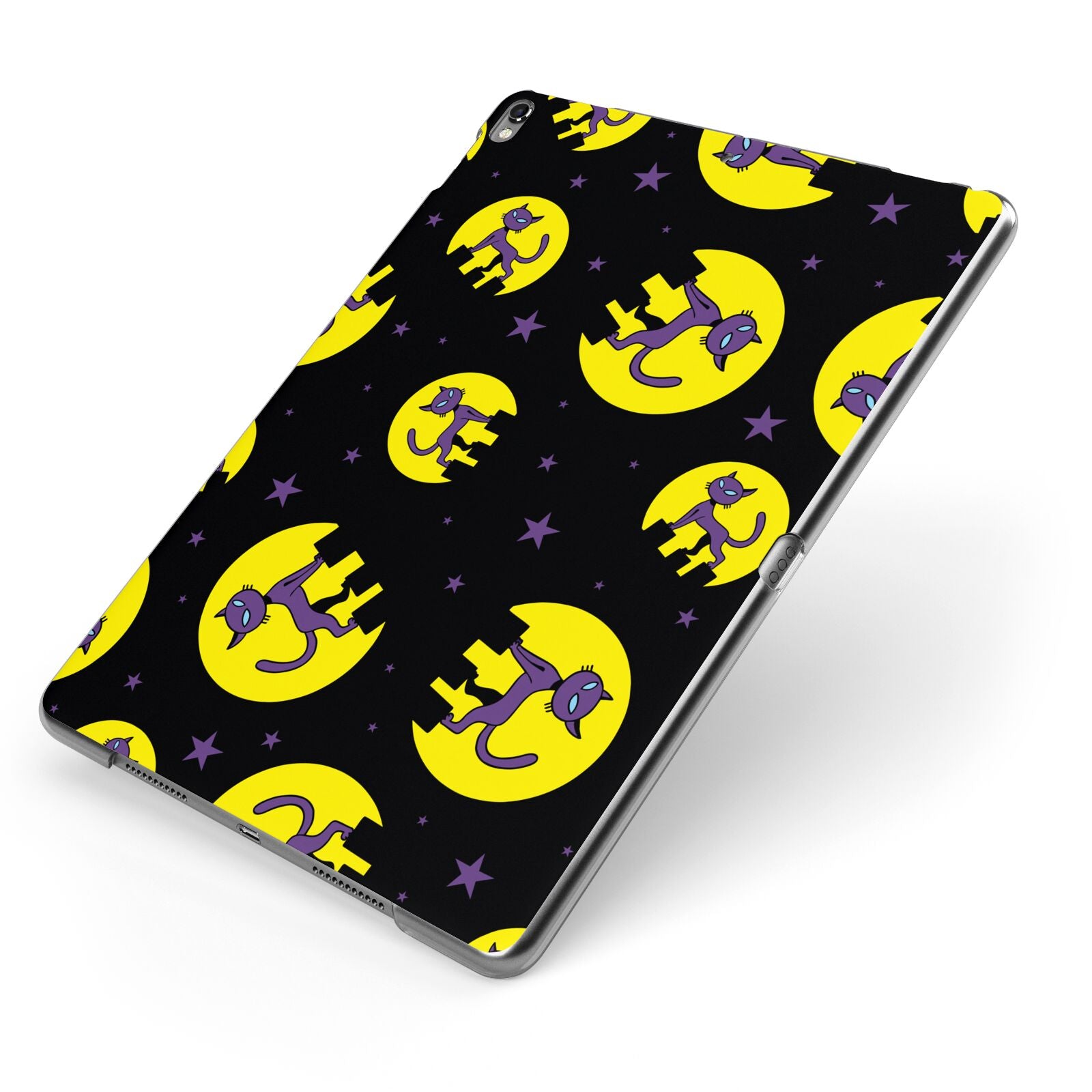 Rooftop Cats Apple iPad Case on Grey iPad Side View
