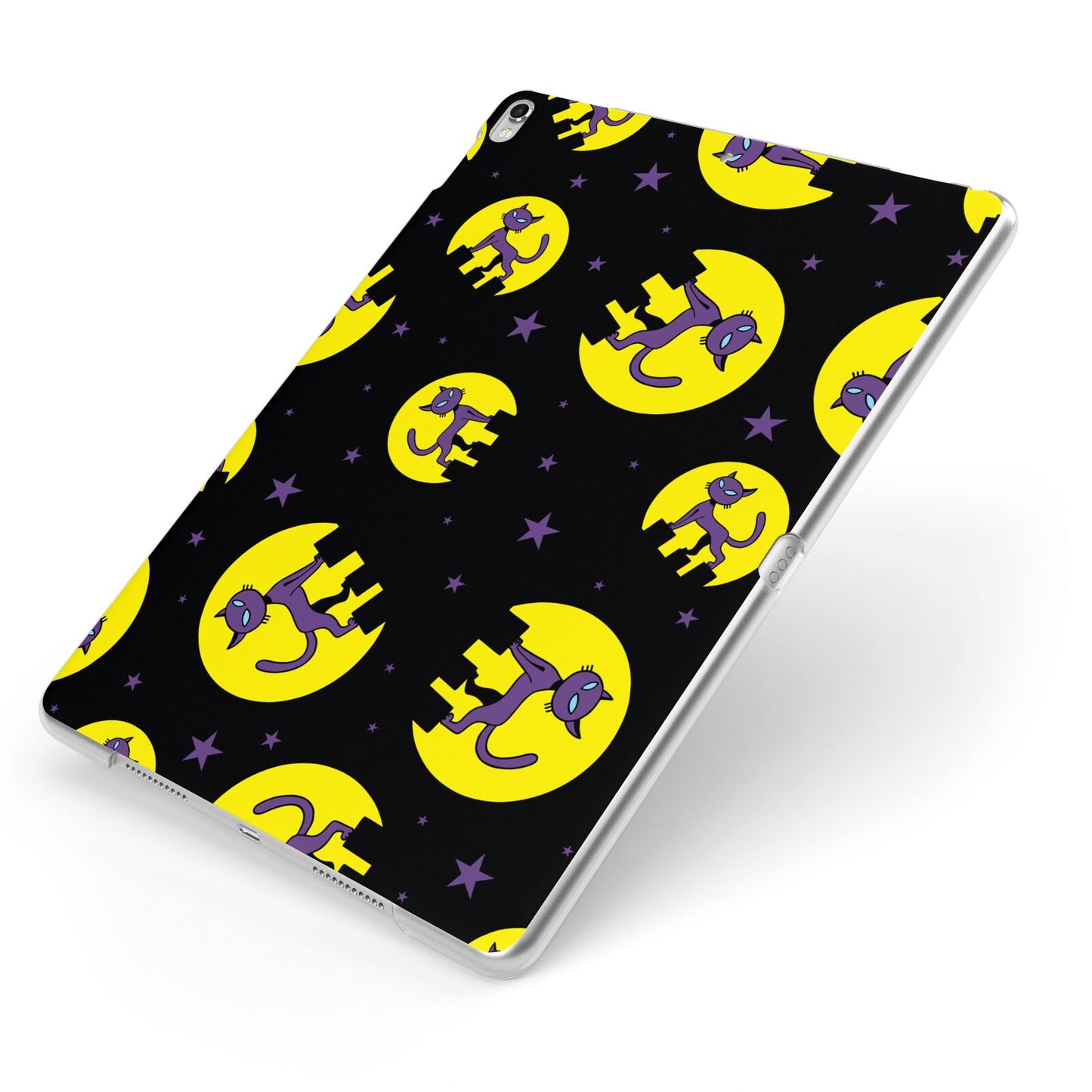 Rooftop Cats Apple iPad Case on Silver iPad Side View