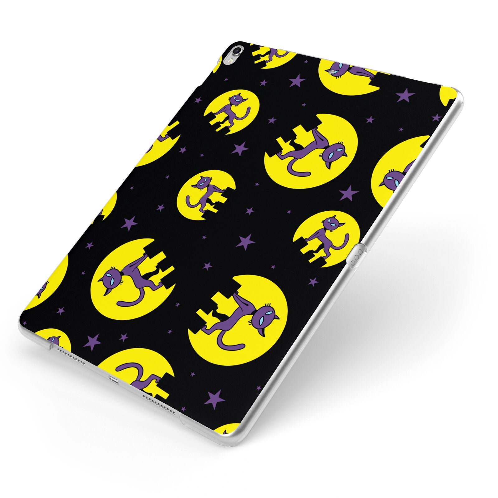 Rooftop Cats Apple iPad Case on Silver iPad Side View