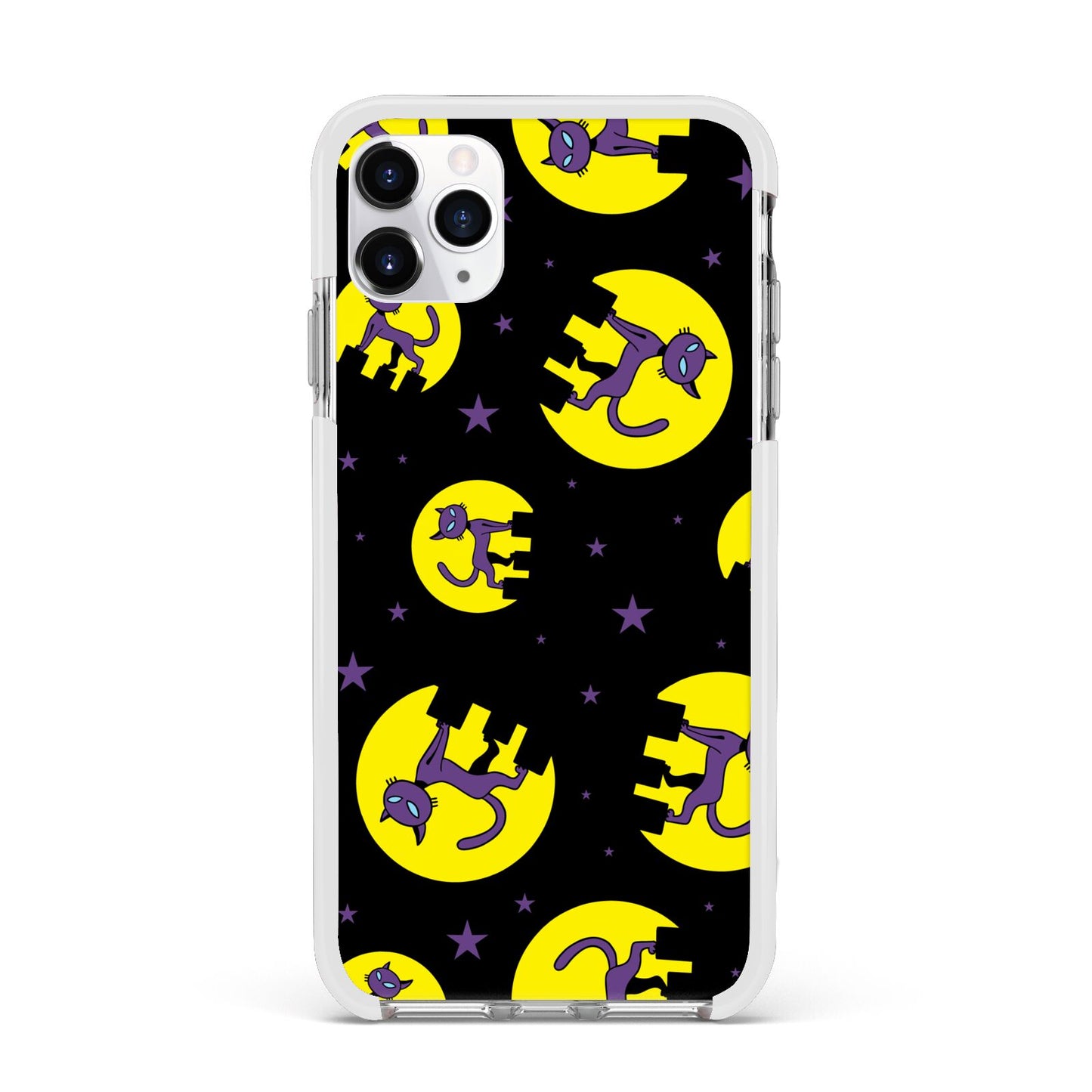 Rooftop Cats Apple iPhone 11 Pro Max in Silver with White Impact Case