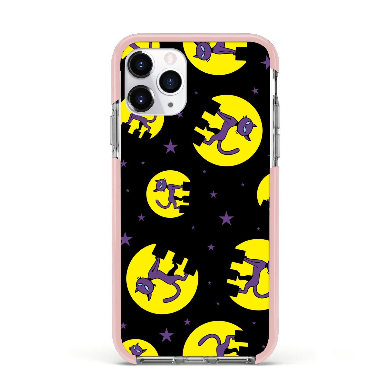 Rooftop Cats Apple iPhone 11 Pro in Silver with Pink Impact Case