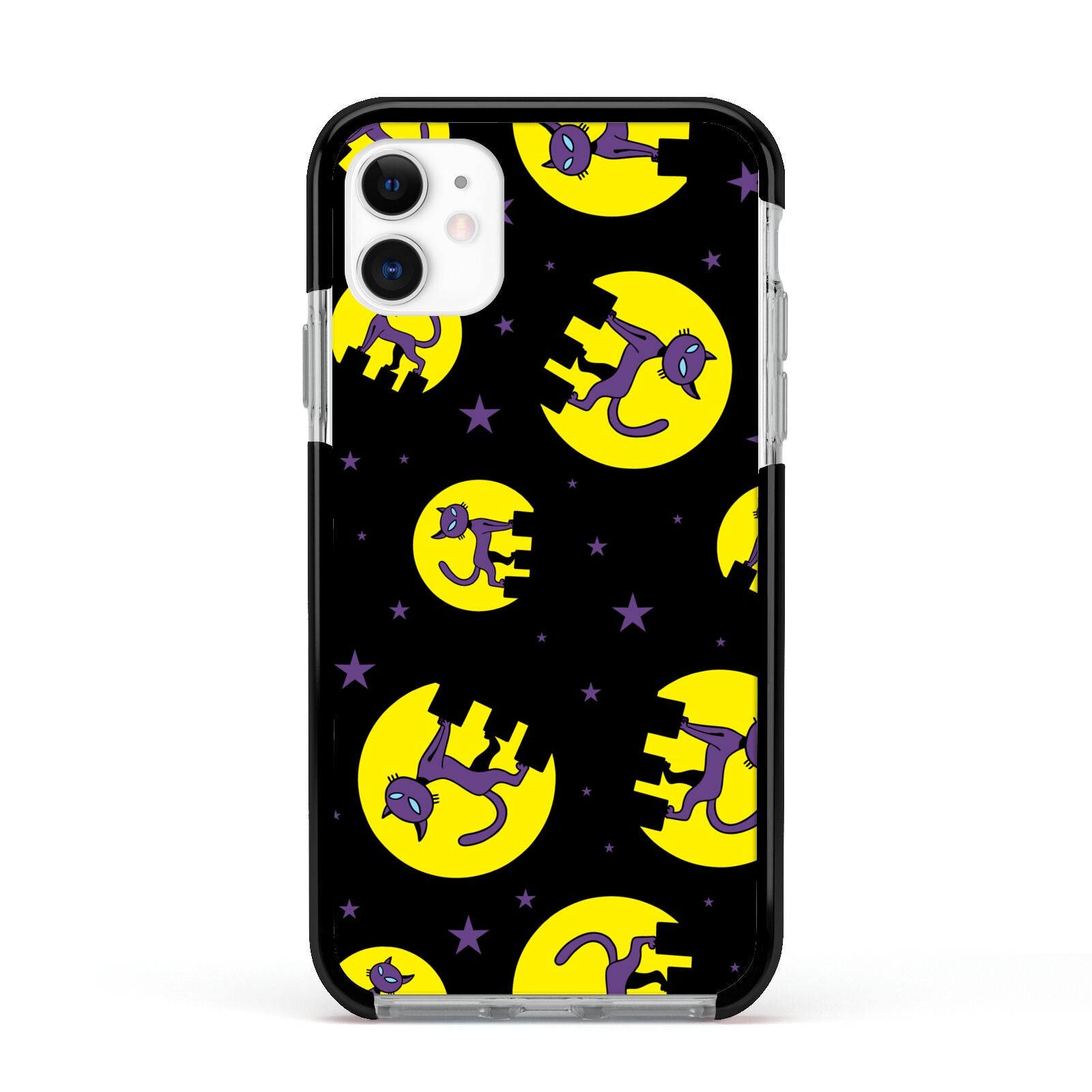 Rooftop Cats Apple iPhone 11 in White with Black Impact Case