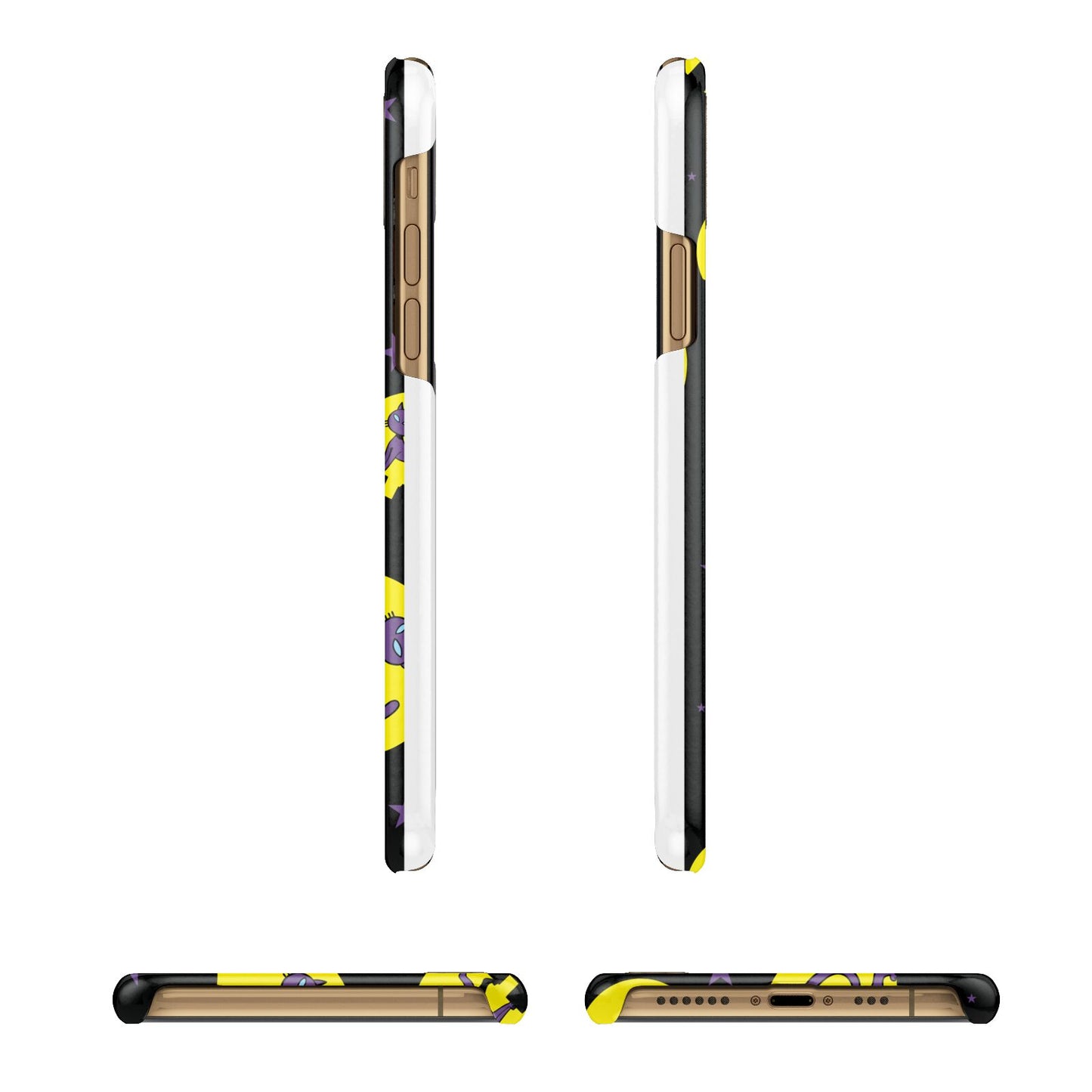 Rooftop Cats Apple iPhone Xs 3D Wrap Snap Case Angled Images