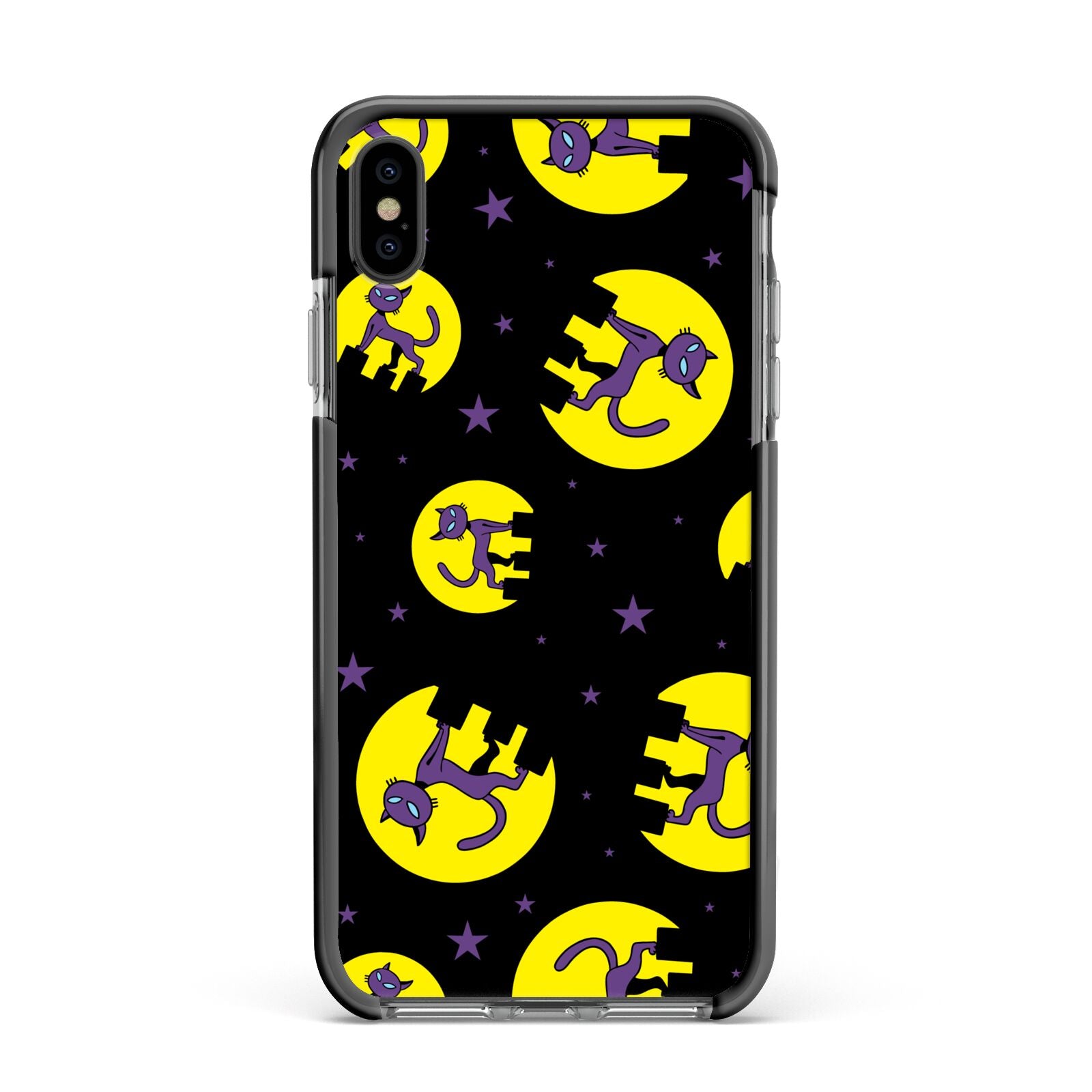 Rooftop Cats Apple iPhone Xs Max Impact Case Black Edge on Black Phone