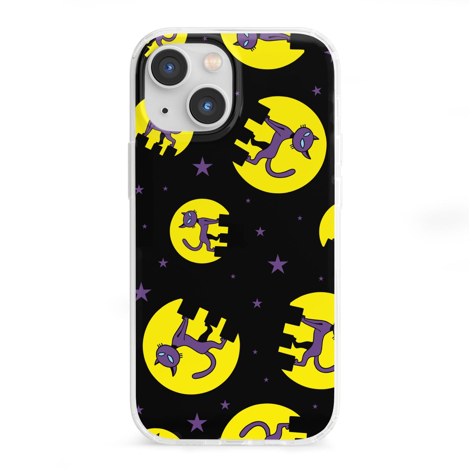 Rooftop Cats iPhone 13 Mini Clear Bumper Case