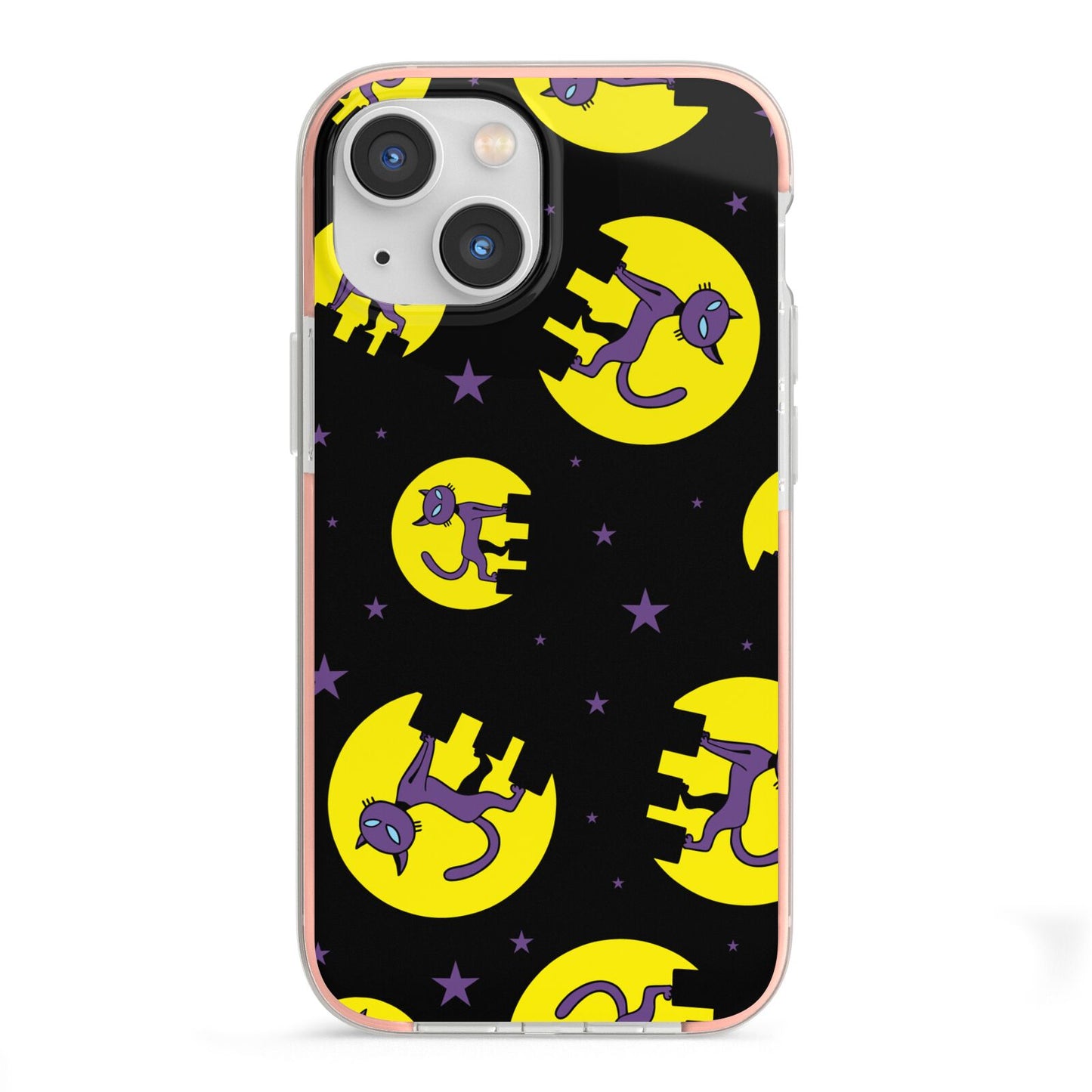 Rooftop Cats iPhone 13 Mini TPU Impact Case with Pink Edges