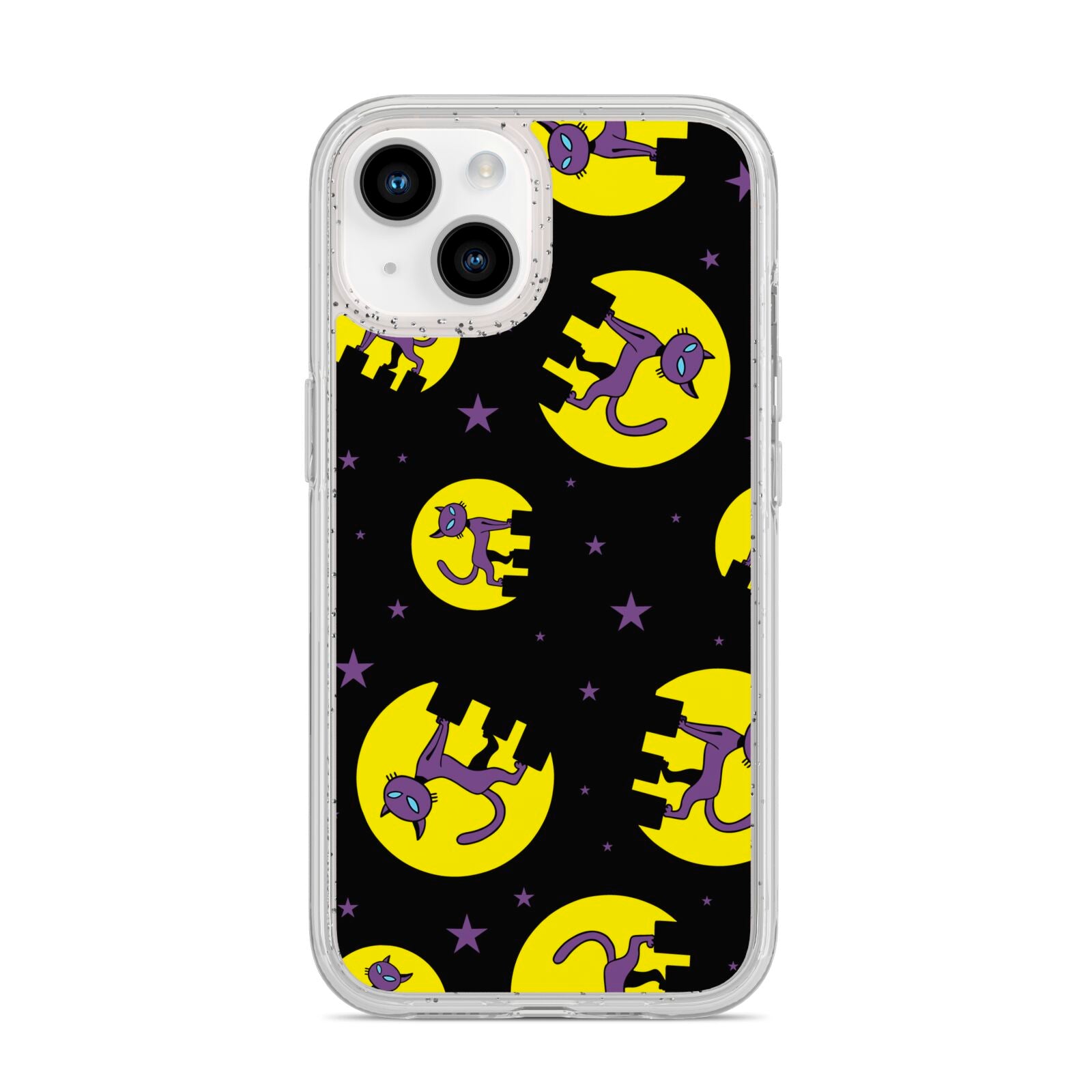 Rooftop Cats iPhone 14 Glitter Tough Case Starlight