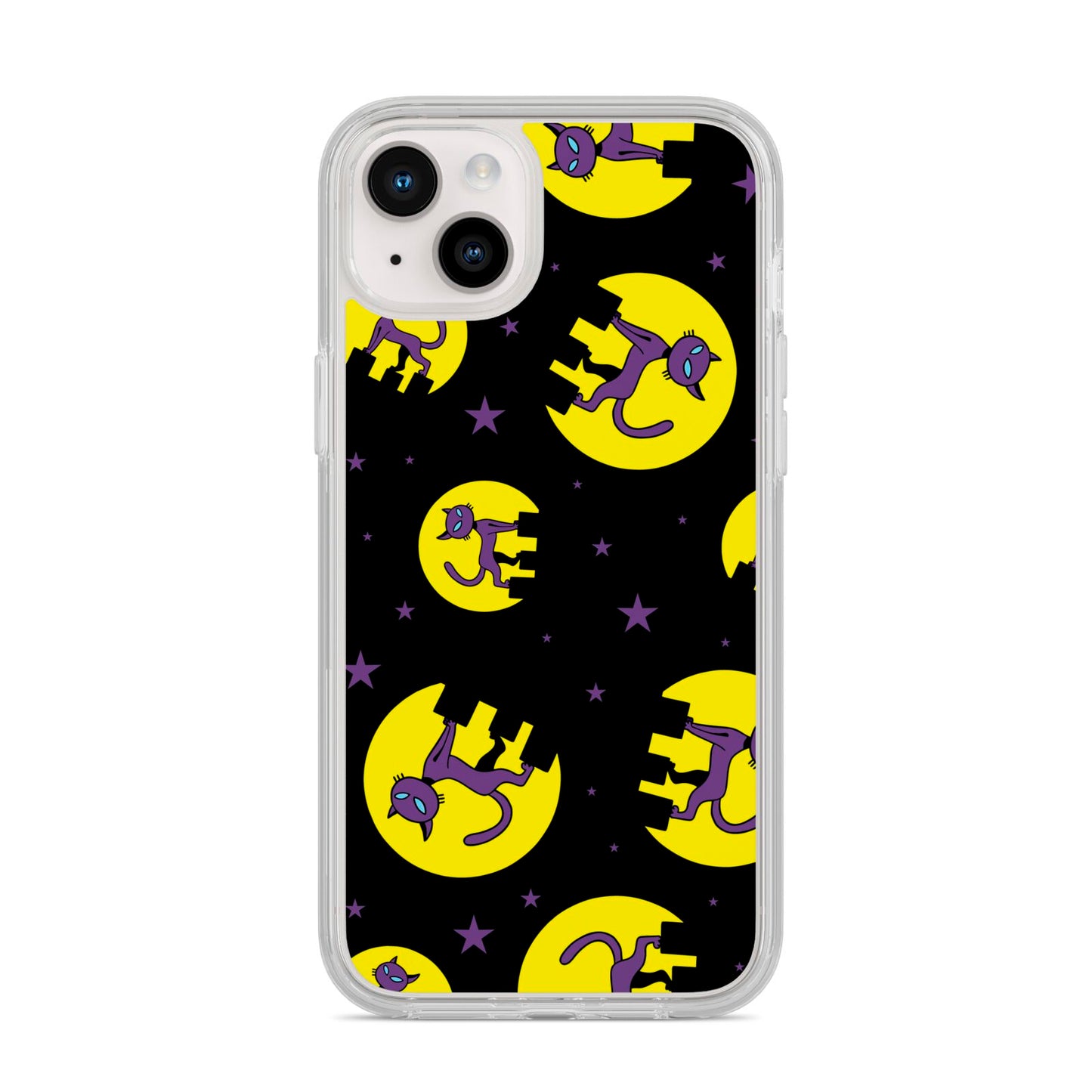 Rooftop Cats iPhone 14 Plus Clear Tough Case Starlight