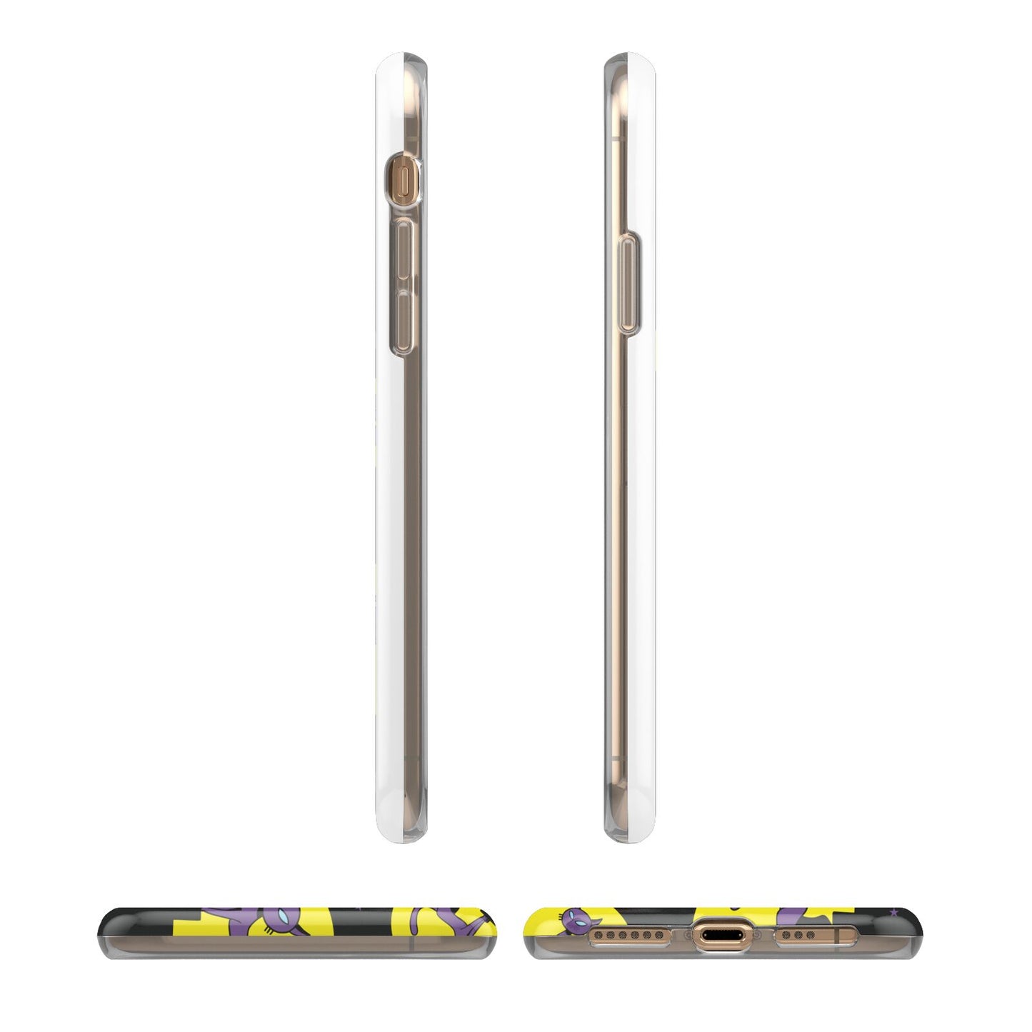 Rooftop Cats iPhone XS 3D Tough Case in Gold Angled Images