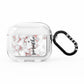 Rose Gold Marble Vertical Black Personalised Name AirPods Clear Case 3rd Gen