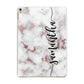Rose Gold Marble Vertical Black Personalised Name Apple iPad Gold Case