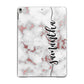 Rose Gold Marble Vertical Black Personalised Name Apple iPad Grey Case