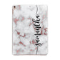 Rose Gold Marble Vertical Black Personalised Name Apple iPad Rose Gold Case