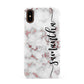 Rose Gold Marble Vertical Black Personalised Name Apple iPhone XS 3D Snap Case