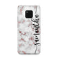 Rose Gold Marble Vertical Black Personalised Name Huawei Mate 20 Pro Phone Case