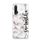 Rose Gold Marble Vertical Black Personalised Name Huawei Nova 6 Phone Case