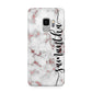 Rose Gold Marble Vertical Black Personalised Name Samsung Galaxy S9 Case