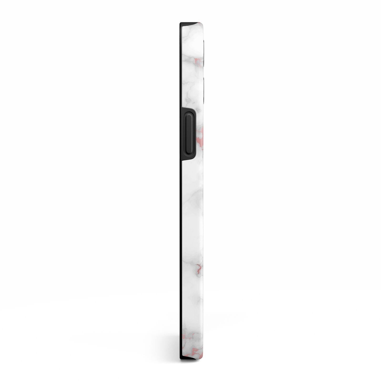 Rose Gold Marble Vertical Black Personalised Name iPhone 13 Pro Max Side Image 3D Tough Case