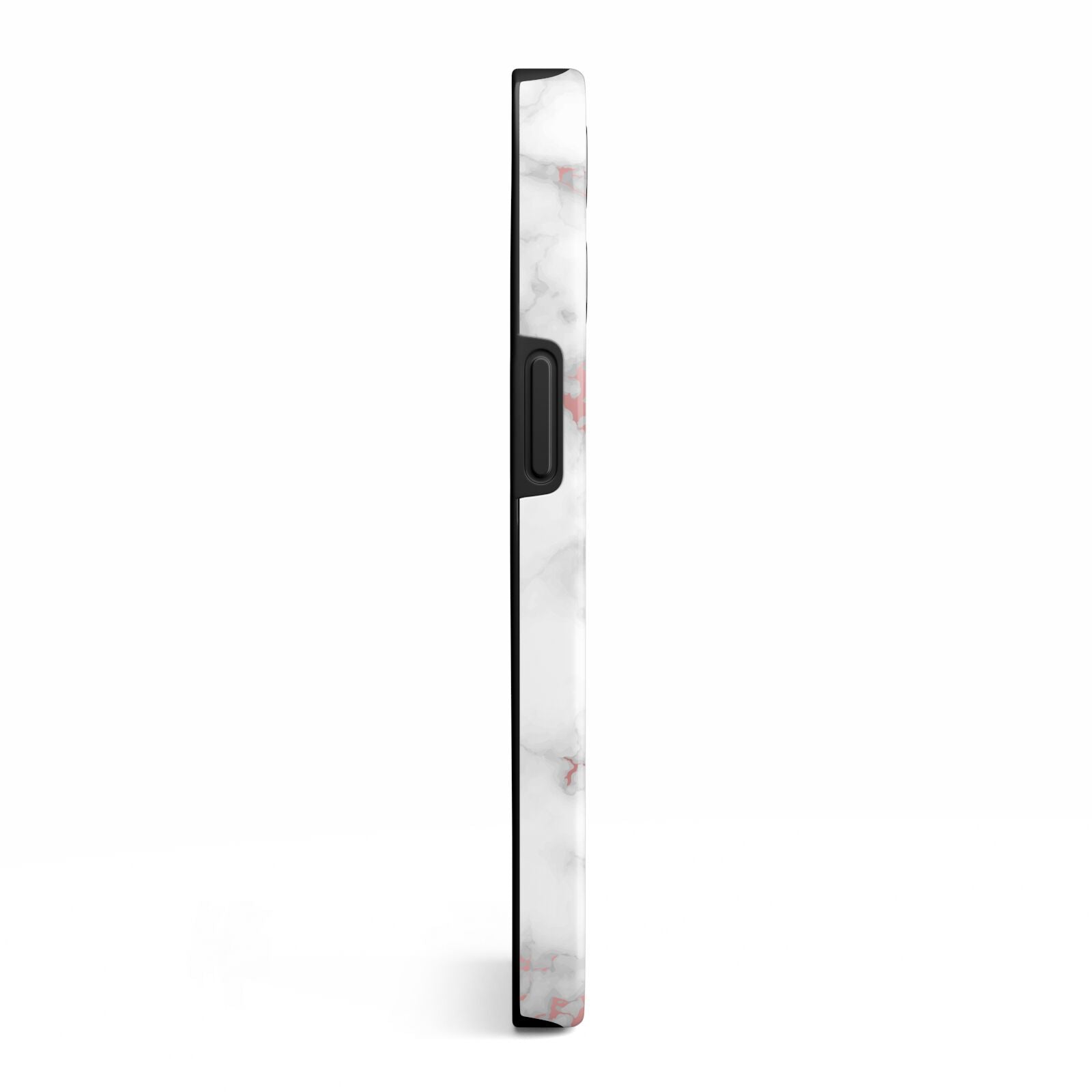 Rose Gold Marble Vertical Black Personalised Name iPhone 13 Pro Side Image 3D Tough Case