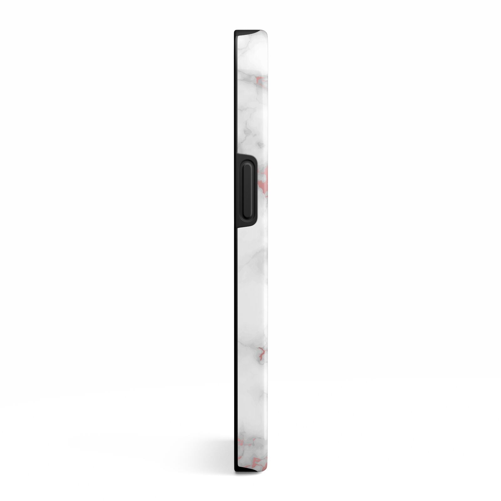 Rose Gold Marble Vertical Black Personalised Name iPhone 13 Side Image 3D Tough Case