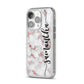 Rose Gold Marble Vertical Black Personalised Name iPhone 14 Pro Glitter Tough Case Silver Angled Image
