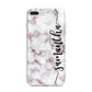 Rose Gold Marble Vertical Black Personalised Name iPhone 7 Plus Bumper Case on Silver iPhone