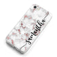 Rose Gold Marble Vertical Black Personalised Name iPhone 8 Bumper Case on Silver iPhone Alternative Image